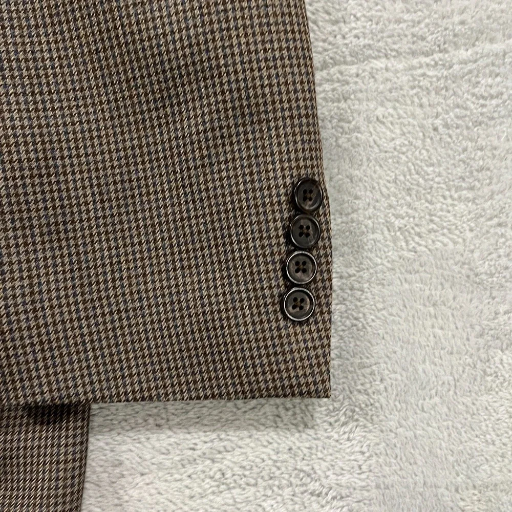 RALPH LAUREN Blazer Men's 44L Houndstooth Wool Silk Preppy Sports Coat‎